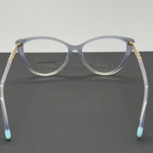 Tiffany & Co. Eyeglasses TF 2214-B 8298 Grey Blue Crystal Gold Frames Only READ - Picture 8 of 13